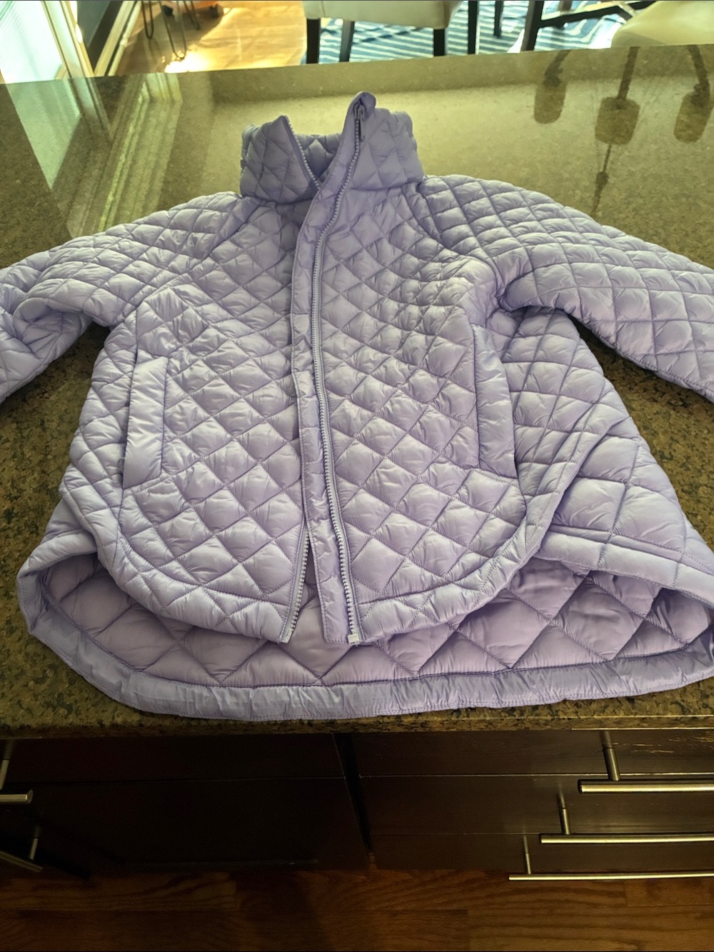 Athleta Girls Quilted Lavender Puffer Jacket